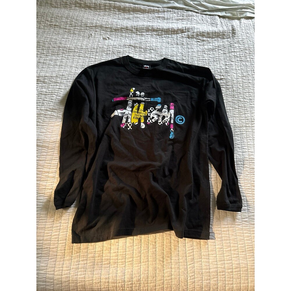 Stussy Gear Script Tee Long-Sleeve Black